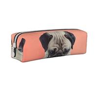 Melbrakin Sad Dog Cute Pencil Case,Makeup Bag with Zipper Print Leather for Women Men