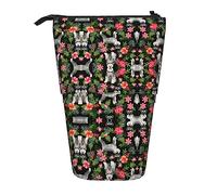 Melbrakin Schnauzer Telescopic Pencil Case Pen Holder Telescopic Pencil Pouch Bag Stationery, for School Office, Christmas2, One Size, Bag Organiser