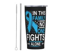 Melbrakin Selective Mutism Awareness in This Family No One Fights Alone Tumbler with Lid and Straw 20oz Stainless Steel Vacuum Insulated Tumbler Reusable Coffee Cups Travel Mug