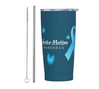 Melbrakin Selective Mutism Awareness Tumbler with Lid and Straw 20oz Stainless Steel Vacuum Insulated Tumbler Reusable Coffee Cups Travel Mug