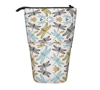 Melbrakin Simple Dragonfly Telescopic Pencil Case Pen Holder Telescopic Pencil Pouch Bag Stationery, for School Office, Christmas2, One Size, Bag Organiser