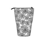 Melbrakin Spider Web Black White Telescopic Pencil Case Stand-Up Organizer Cosmetics Pouch Makeup Bag Stationery Pen Case