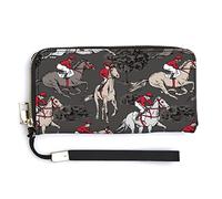 Melbrakin The Running Beautiful Horses Riders Trees Women's Wristlet Wallet Large Capacity Wallets for Ladies Long Clutch Bags Printed PU Handbag with Zipper