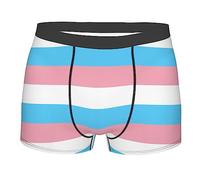 Melbrakin Transgender Flag Men's Underwear Breathable Boxer Briefs Stretch Trunks