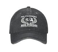 Melbrakin Unisex-Adults Black Baseball Cap No Farmers No Food Hat No Farms No Life Future Support Your Local Farmer Tractor Farming Cap