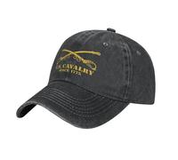 Melbrakin Us Cavalry Army Branch Crossed Sabers Military Regiment 1775 Unisex Adjustable Baseball Cap Trucker Hats Black