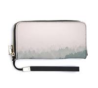 Melbrakin Vintage Misty Landscape Women's Wristlet Wallet Large Capacity Wallets for Ladies Long Clutch Bags Printed PU Handbag with Zipper