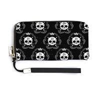 Melbrakin Vintage Pirate Skull Pattern Women's Wristlet Wallet Large Capacity Wallets for Ladies Long Clutch Bags Printed PU Handbag with Zipper