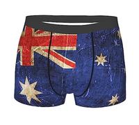 Melbrakin Vintage Scratched Australian Flag Men's Underwear Breathable Boxer Briefs Stretch Trunks