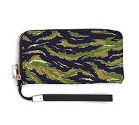 Melbrakin Women's Coin Purse Wallets Large Capacity Zipper Handbag Purse for Girls Ladies Compatible with Army Green Camouflage Vietnam Tiger Stripe Camo Wallet