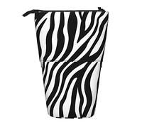 Melbrakin Zebra Stripes Design Pencil Case,Stand Pencil Pouch,Telescopic Pencil Case Stand Pencil Holder Pen Bag
