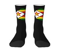 Melbrakin Zimbabwe Outline Flag Map Crew Socks Summer Moisture Wicking Athletic Socks For Mens And Womens