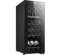 Melchioni Family | Vermentino 18C Refrigerated Wine Cooler, Capacity 18 Bottles/50 Litres, Adjustable Temperature 5-18°, with Compressor, Tempered Glass Holder and Anti-UV Filter