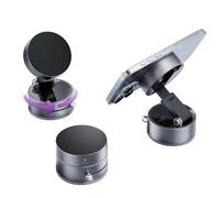 MELCY Upgraded Vacuum Foldable Magnetic Portable Phone Holder for Car, Desk and Content Creation with On/Off Lock - 360° Adjustable Stand. (Ion Grey)