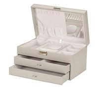 Mele and Co Pale Grey Bonded Leather Isobel Jewellery Box