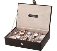 Mele Black 10 Watch Display Box Case New Bonded Leather