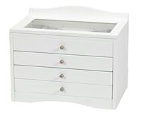 Mele & Co. Avril White Wooden Ladies Jewellery Box