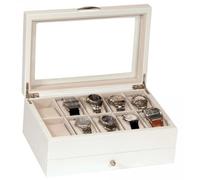 Mele & Co "Belgrave" 10 Watch Display Case White Wooden Storage Box
