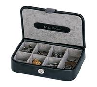 Mele & Co Black and silver leather cufflink box