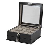 Mele & Co Black Finish Wooden Watch Boxes (15 Watch Box)