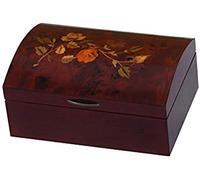 Mele & Co Dawn Floral Walnut Finish Jewellery Case, 29 cm x 20 cm x 13 cm