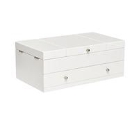 Mele & Co Everly Wooden Triple Lid Jewelry Box in White