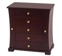 Mele & Co. Large Dark Wood Finish Wooden Ladies Jewellery Box