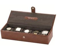 Mele & Co Lian Brown PU 5 Watch Box, 32 cm x 11 cm x 8 cm