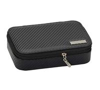 Mele & Co Mark Carbon Fibre Effect PU Cufflink Box, Black, 17 cm x 12 cm x 4 cm