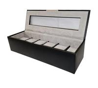 Mele & Co. Men's Black Six Watch Display Storage Box