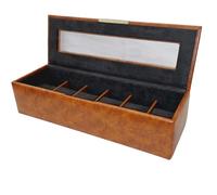 Mele & Co. Men's Brown Six Watch Display Storage Box