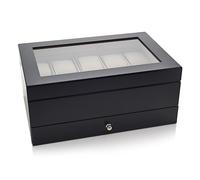 Mele & Co Ten Part Black Watch Box - A1958