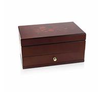 Mele & Co Walnut Finish Floral Jewellery Box - P56141