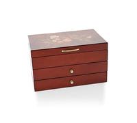 Mele & Co Walnut Rose Wooden Jewellery Box - P5530