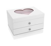 Mele & Co White Wooden Heart Jewellery Box - P56160