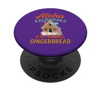 Mele Kalikimaka Eat More Gingerbread Fun Hawaiian Xmas Vibes PopSockets Adhesive PopGrip