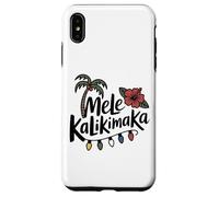 Mele Kalikimaka Hawaii Christmas Palm Hibiscus Vector Style Case for iPhone XS Max