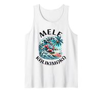 Mele Kalikimaka Hawaiian Christmas Santa Claus Tank Top