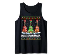 Mele Kalikimaka Hawaiian Music Ukulele Guitar Ugly Christmas Tank Top