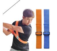 MELE LINKS Golf Swing Training Arm Bands Posture-Correcting Retractable Motion Belt with Smart Alignment Tech for Golfer Beginner lignment Position Practice Smart Corrector (Orange)