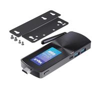 MeLE PCG02 N100 Mini PC Stick 8GB LPDDR4x 128GB eMMC, Full Function USB-C Fanless Mini Computer Stick Dual HDMI 4K Display 2.4G/5G WiFi BT5.1 GbE Micro PC with Vesa, on NAS, IoT, Digital Signage, WMS
