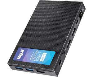 MeLE Quieter 4C Mini PC 12nd Gen N100 Fanless PC 16GB Memory, 512GB Memory, Windows 11 Pro, WLAN 2.4/5G, Full USB-C Full 4K Triple View