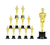 Meleager 12 Pieces Football Trophy Cups, Children Trophy, Customisable Figurine Trophies, Plastic Plated Trophy for Prizes, School Sports, Competitions, Party Favors