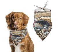 Meleagris Gallopavo Dog Bandana Adjustable Pet Scarf Soft Washable Polyester Triangle Bib Lightweight Breathable Pet Bib for Dogs Cats Puppies Suitable for Holiday Birthday