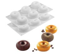 Melearch Donut Mould, 2 PCS Silicon Doughnut Moulds, Bagel Baking Tin, Muffin Tray, Cupcake Pan, Baker DIY Tool - Oven & Dishwasher Safe