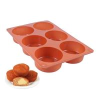 Melearch Muffin Trays, 6 Cavity Yorkshire Pudding Tray, Silicone Cupcake Moulds for Baking, Silicone Muffin Cases, Non Stick Muffin Tin, Cookies Jelly Mould