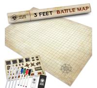 Melee Mats DND Map Starter Kit for Dungeons & Dragons Game - 24” x 36", Wet/Dry Erase Battle Terrain Grid - Ultimate Tabletop Gaming Experience with Accessories