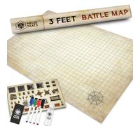 Melee Mats DND Map Starter Kit for Dungeons & Dragons Game - 24” x 36", Wet/Dry Erase Battle Terrain Grid - Ultimate Tabletop Gaming Experience with Accessories