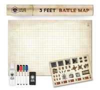 Melee Mats DND Map Starter Kit for Dungeons & Dragons Game - 24” x 36", Wet/Dry Erase Battle Terrain Grid - Ultimate Tabletop Gaming Experience with Accessories