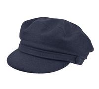 Melegari Popular Sailor Genoa Cap, Russian Revolution, Skipper Cap, Hat with Visor, Wool Cap, Made in Italy, Autumn/Winter - Blue - 59